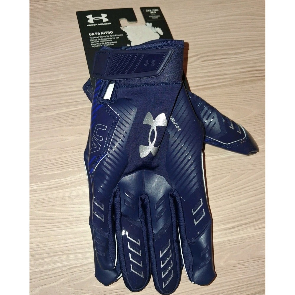 Under Armour F9 Nitro Full Finger Football Gloves Navy Size 2XL
